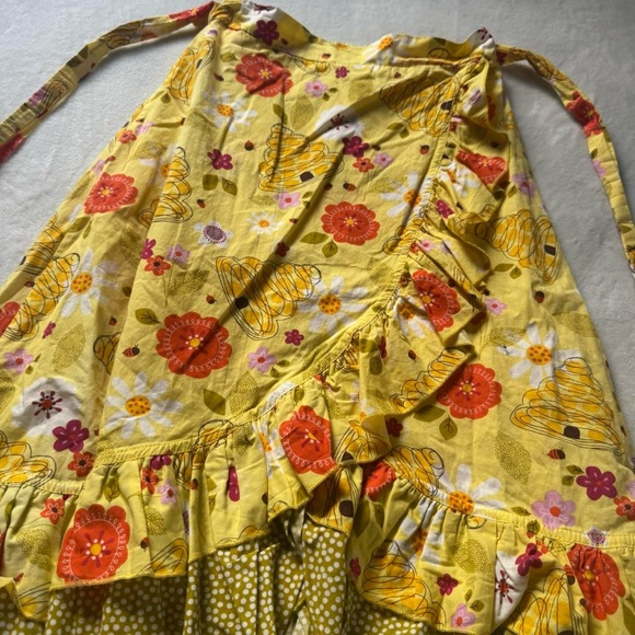 Vintage 00s Y2K Floral Yellow Wrap Skirt, Cottage Fairy Kidcore Vibes - Picture 5 of 9